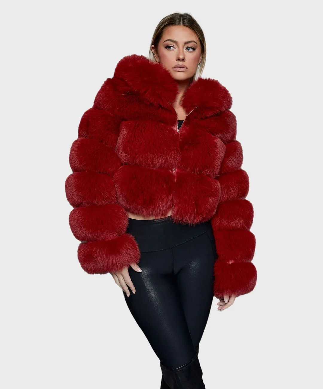 Women's Red Fox Hooded Bolero Jacket