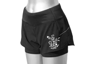 Women's Reflective 2-in-1 Shorts - Floral Pattern