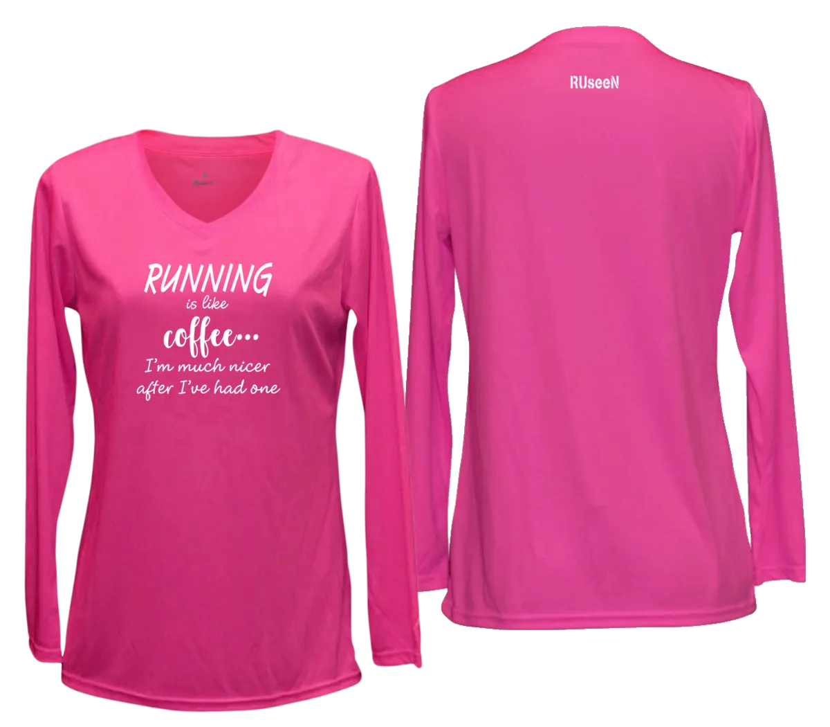 Women's Reflective Long Sleeve Shirt - Running is Like Coffee