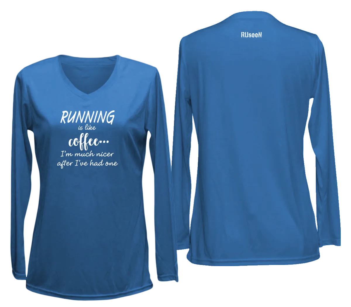 Women's Reflective Long Sleeve Shirt - Running is Like Coffee