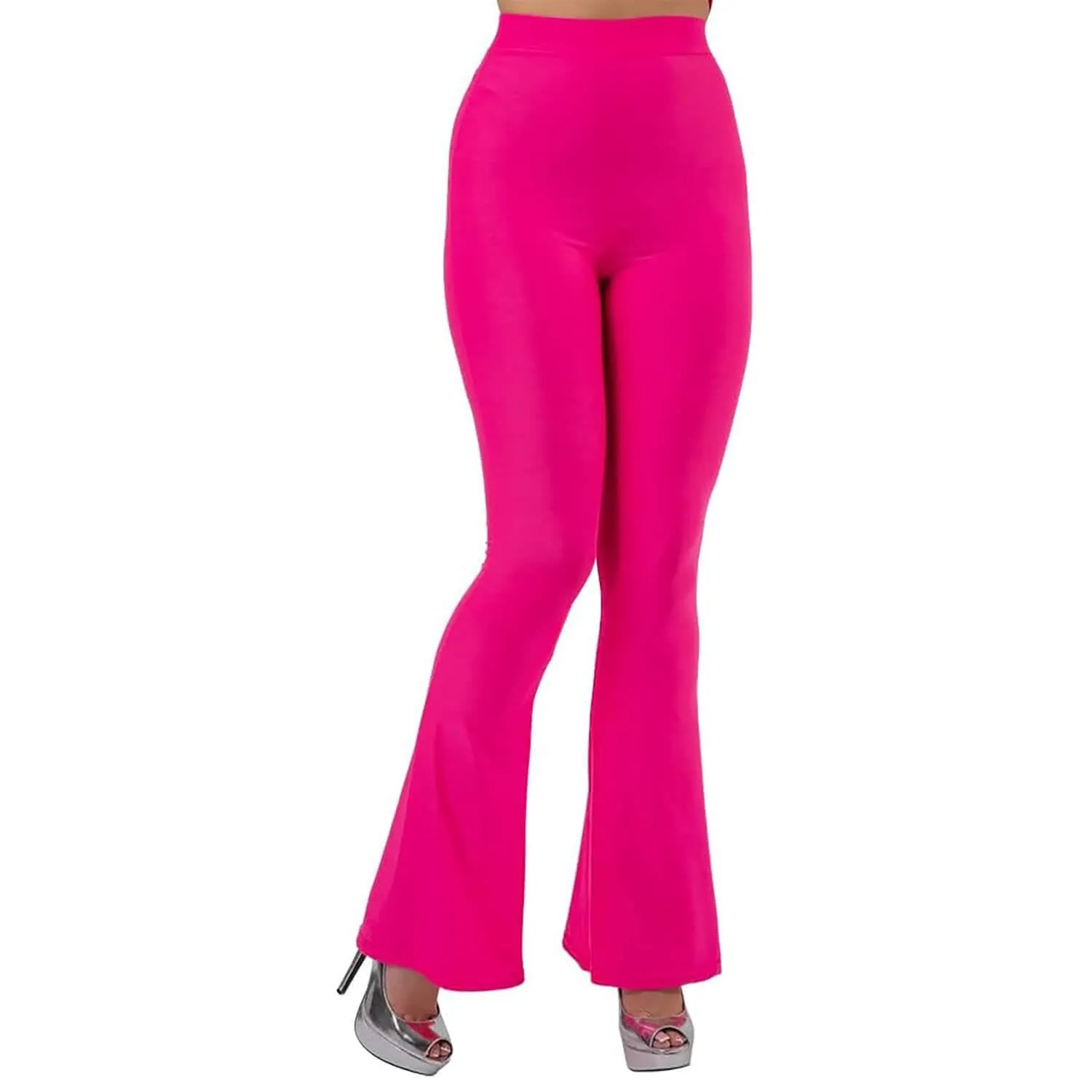 Womens Retro Flares 70s Bell Bottom Disco Trousers Fancy Dress