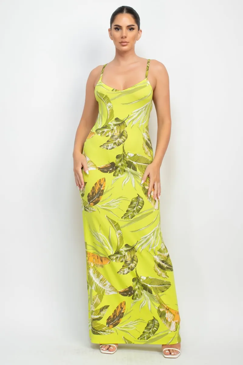 Women's Scoop tropical print maxi dress