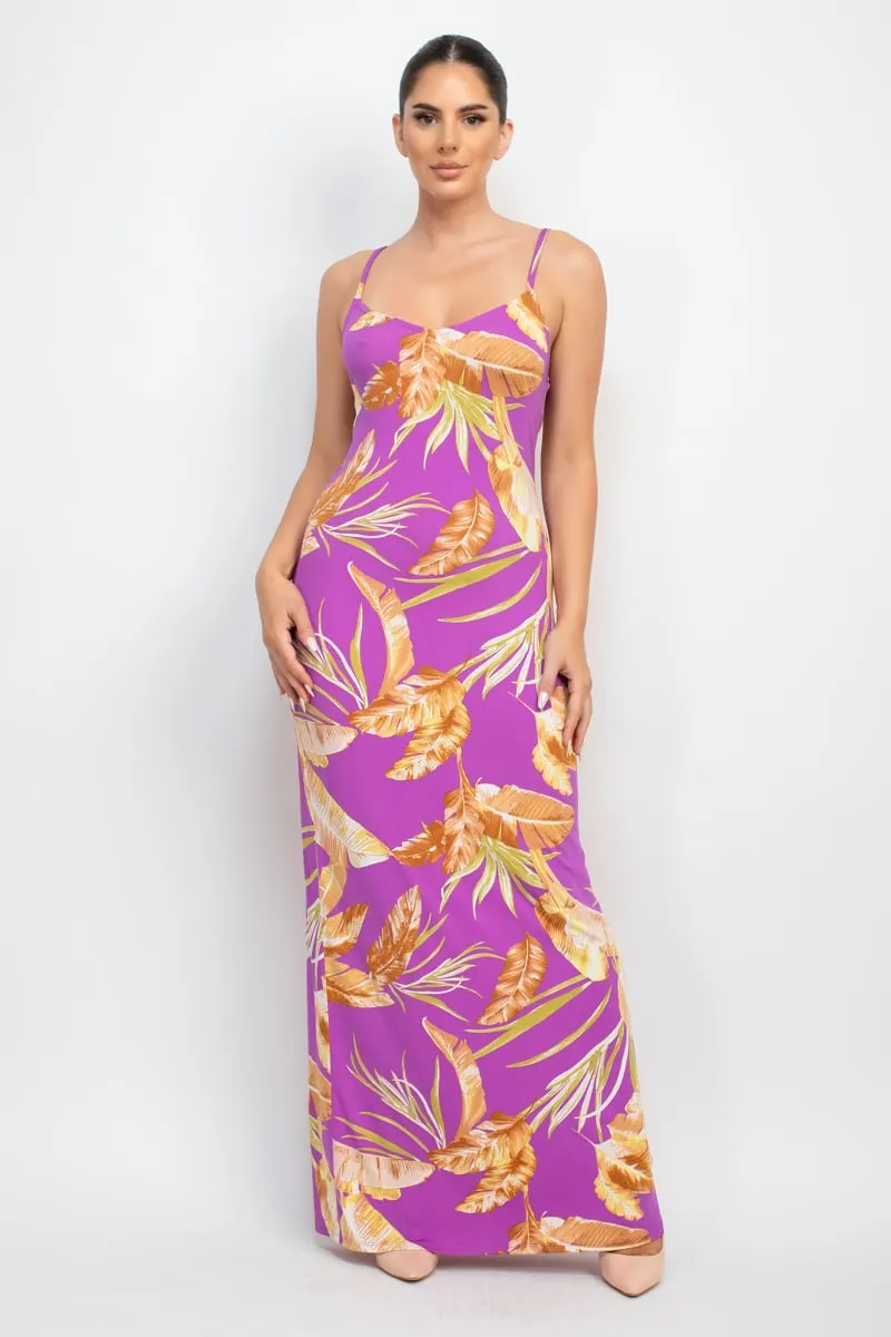 Women's Scoop tropical print maxi dress