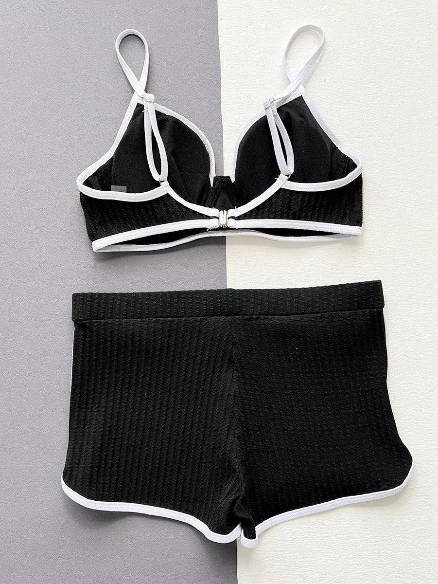 Women's Sexy Beachwear - Black Two-Piece Bathing Suit