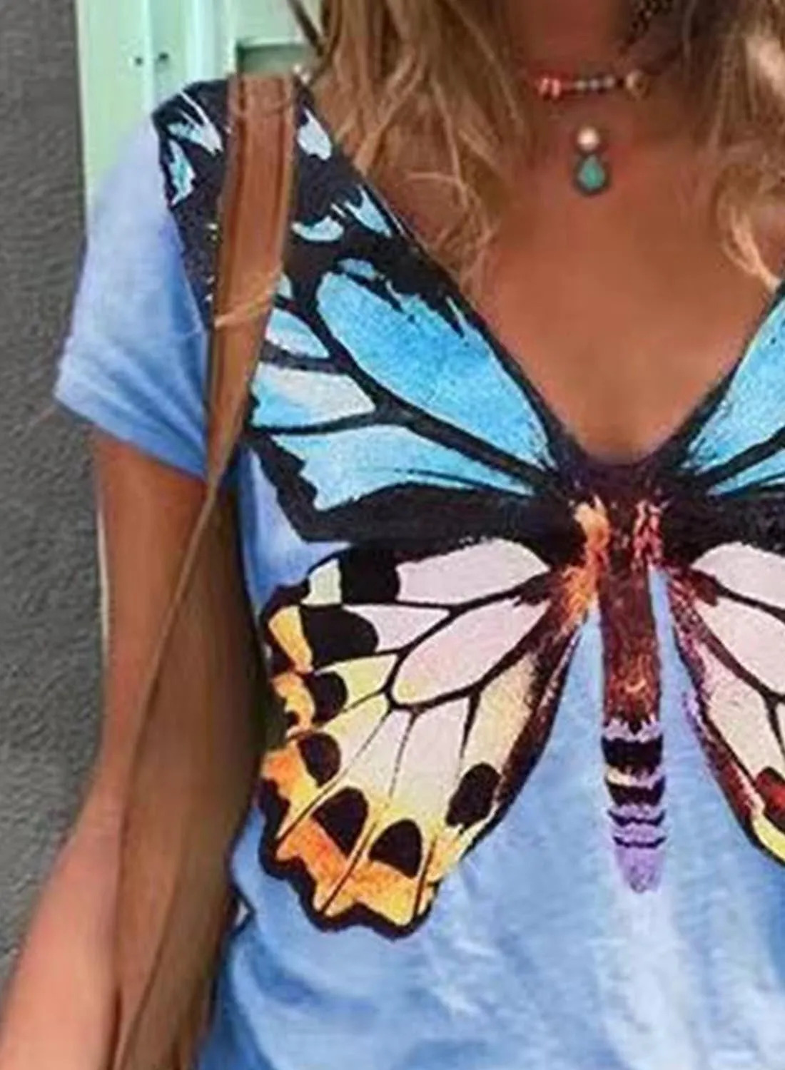 Women's Short Sleeve Butterfly Printed Shirts