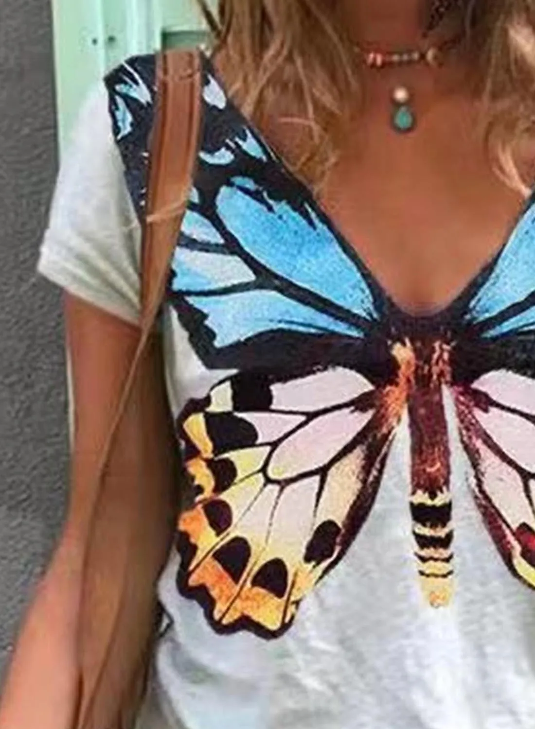 Women's Short Sleeve Butterfly Printed Shirts