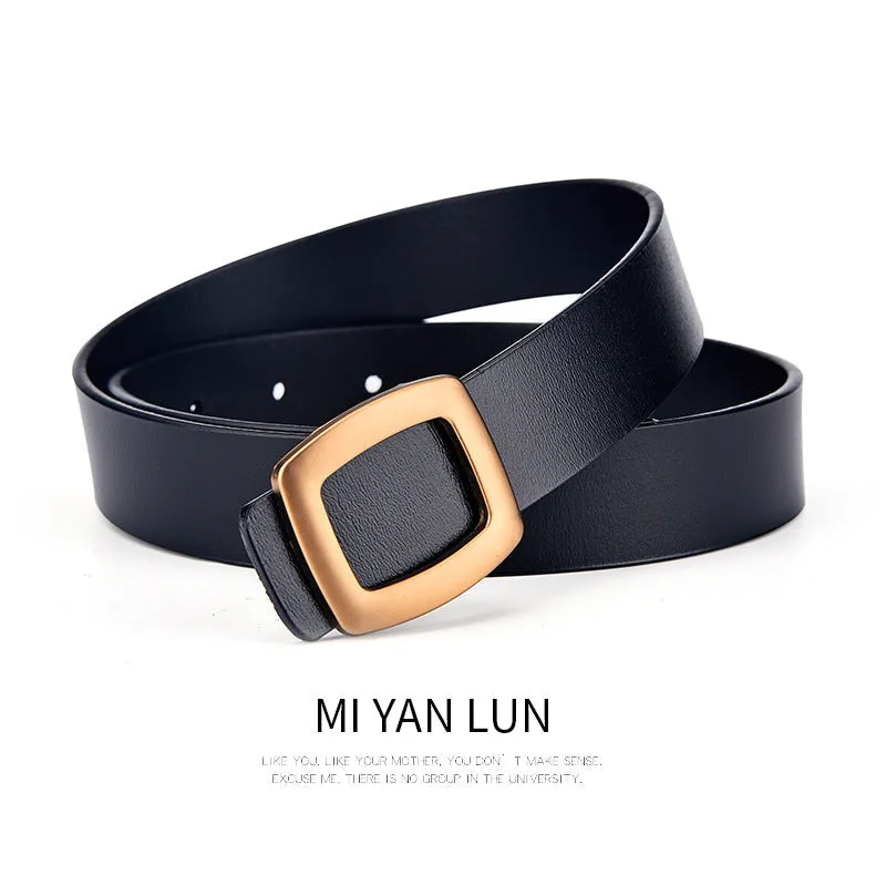 Women's Smooth Buckle Decorative Belt Fashion Trendy Belt Women's Pants Belt