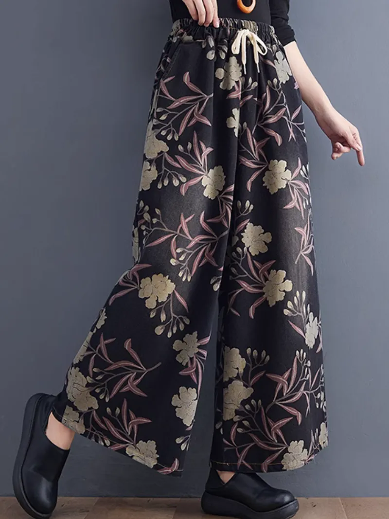 Women’s  Soft  and Casual Trendy Floral Printed Bottom