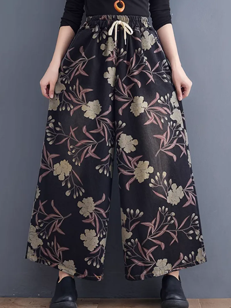 Women’s  Soft  and Casual Trendy Floral Printed Bottom