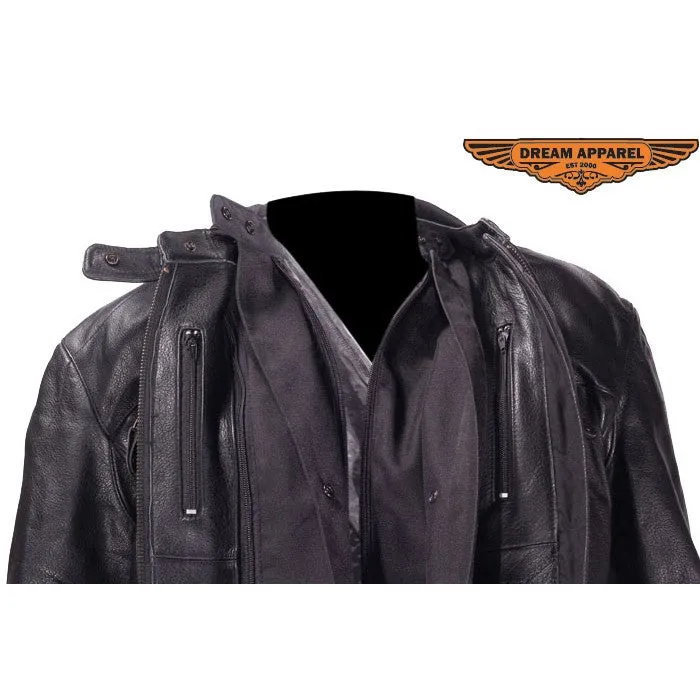 Women's Soft Leather Motorcycle Jacket with Front and Back Vents