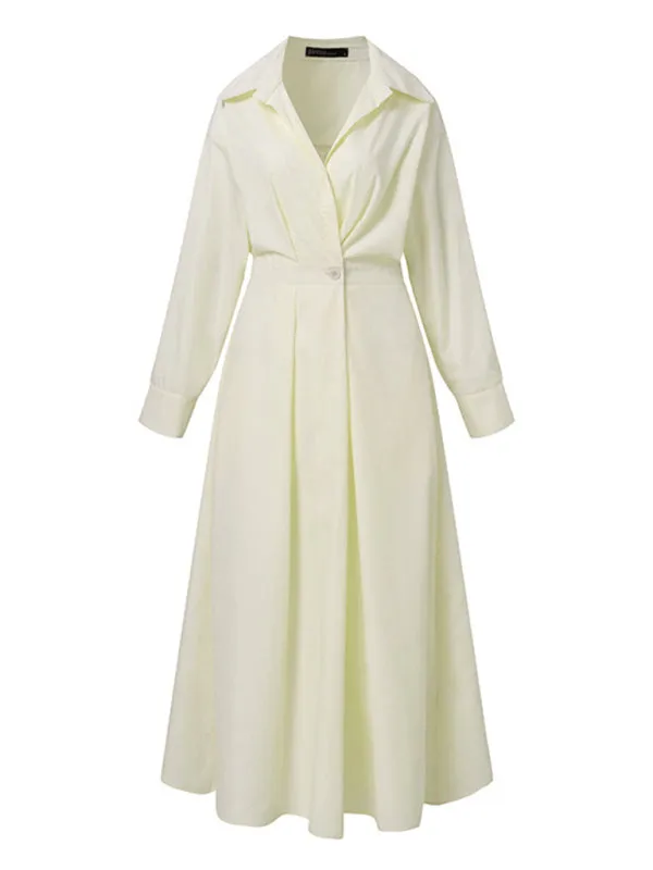 Women's Solid Color Elegant Shirt Dress