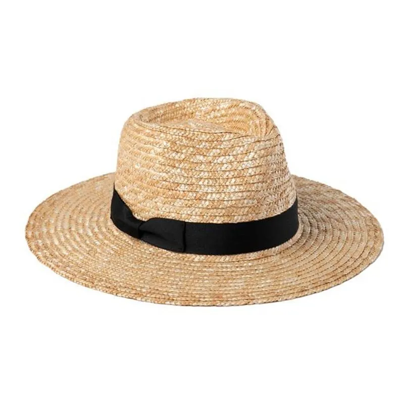 Womens Straw Hat With Black Ribbon