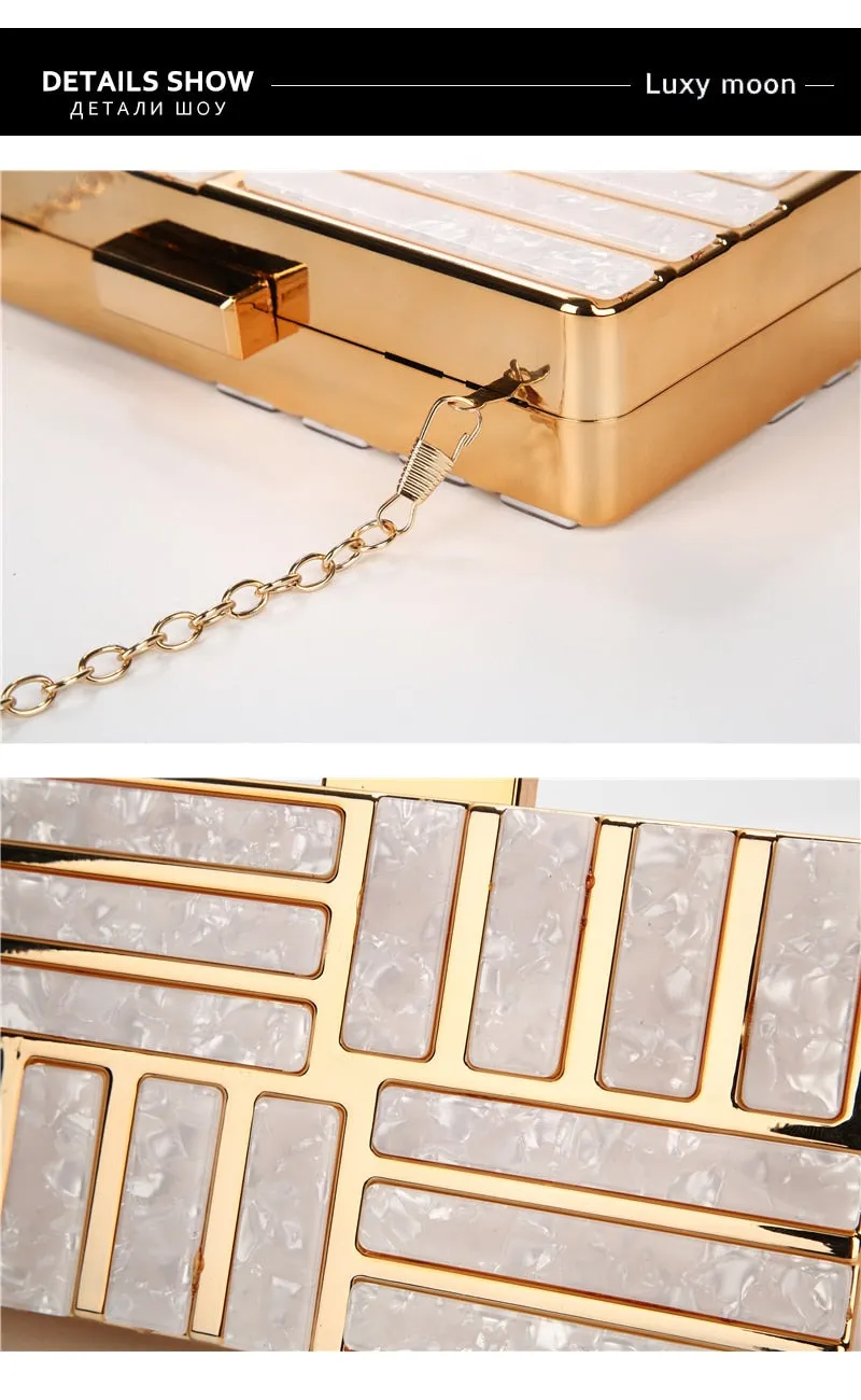 Women's Stylish Modern Clutch Acrylic Evening Party Purse