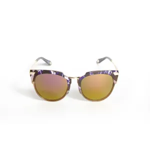 Women's Stylish Round Sunglasses Purple Marble