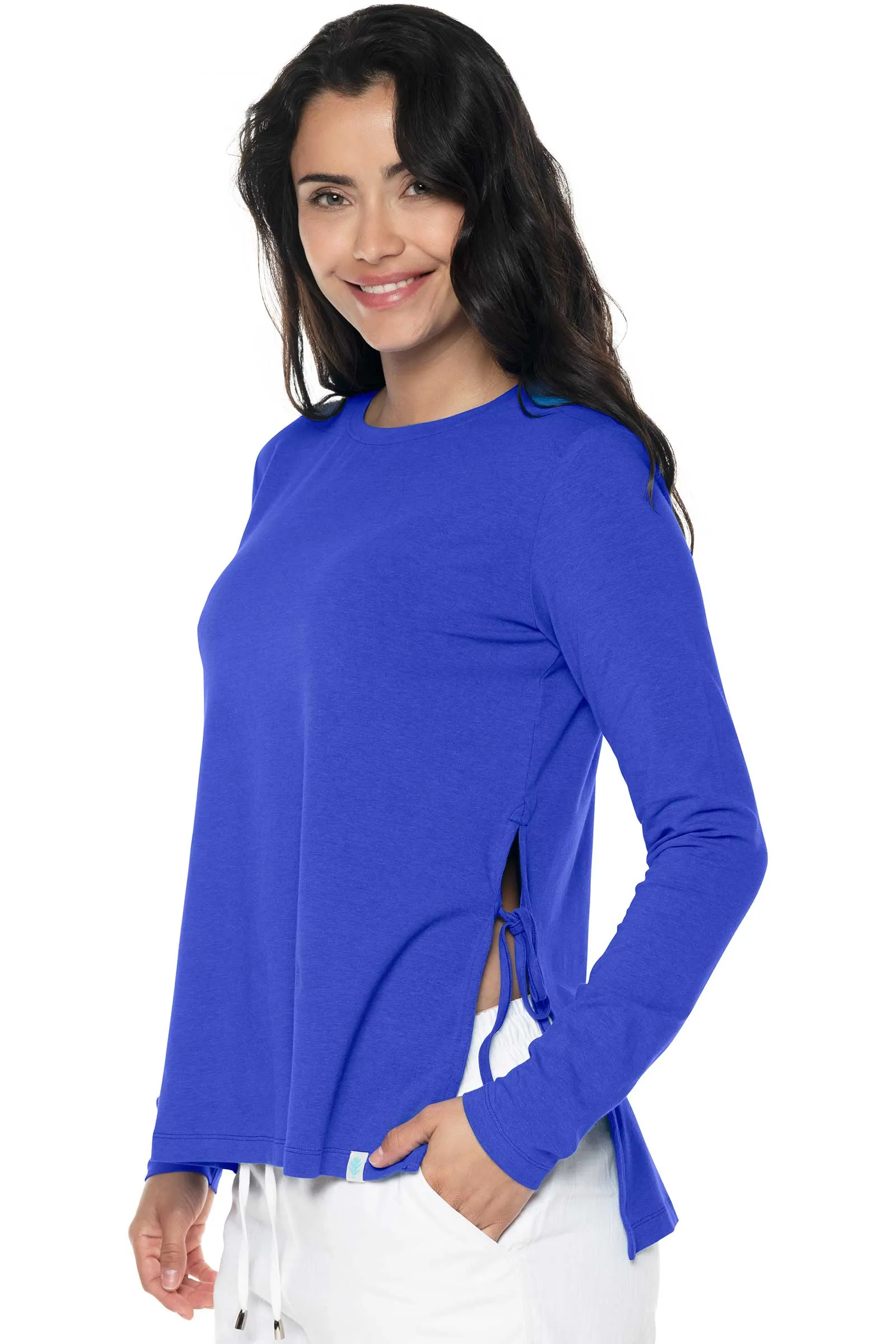 Women's Surf Side Slit Shirt  |  Baja Blue