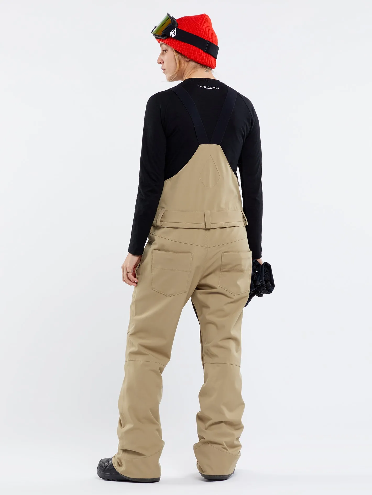 Womens Swift Bib Overalls - Dark Khaki