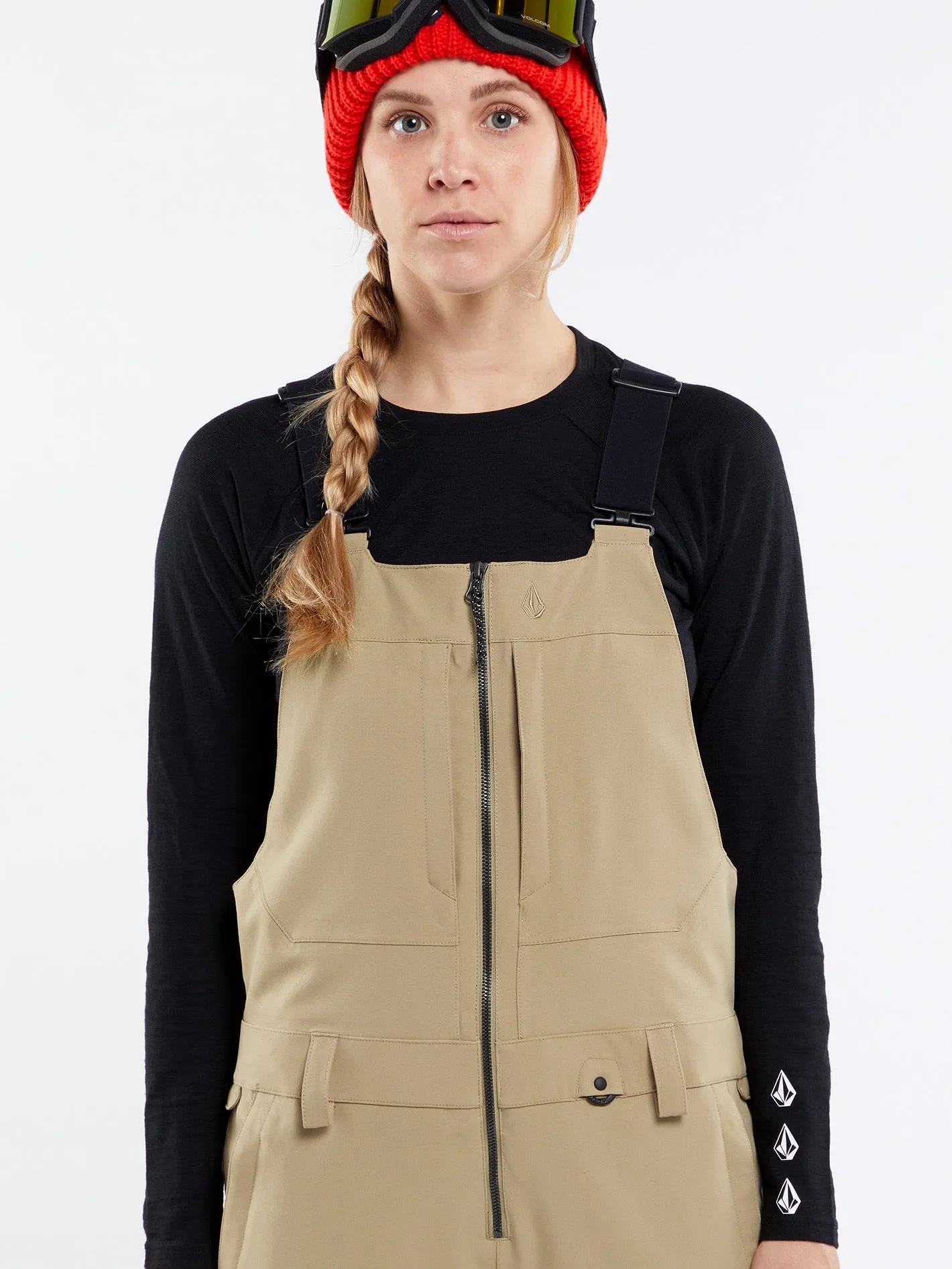 Womens Swift Bib Overalls - Dark Khaki