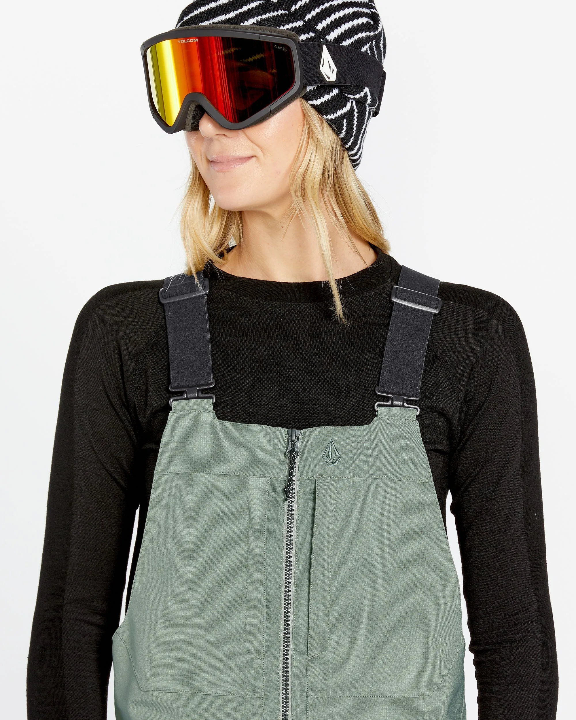 Womens Swift Bib Overalls - Lichen Green