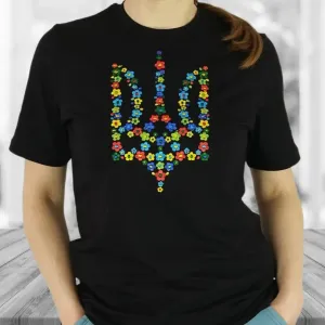 Women's t-shirt embroidered with a trident