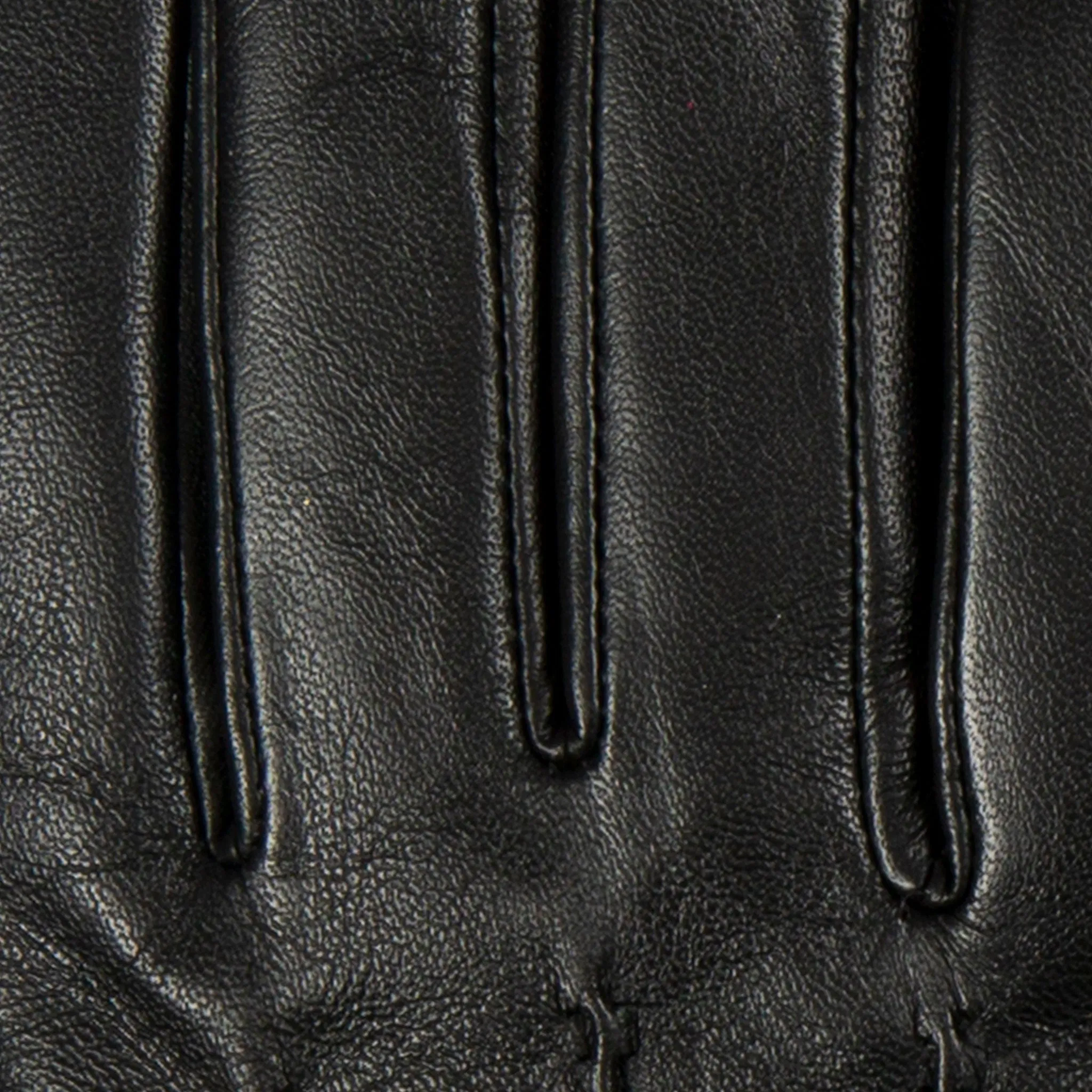 Women’s Three-Point Wool Blend-Lined Leather Gloves with Knitted Cuffs