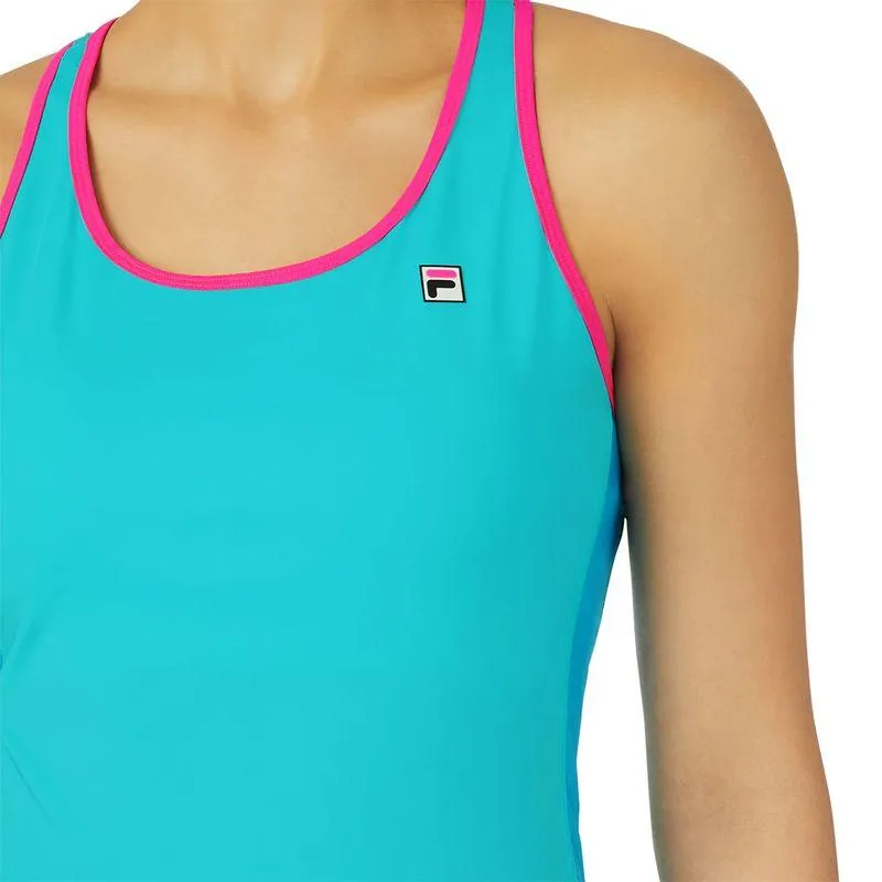 Women's Tie Breaker Racerback Tennis Tank Blue Radiance and Hawaiian Ocean