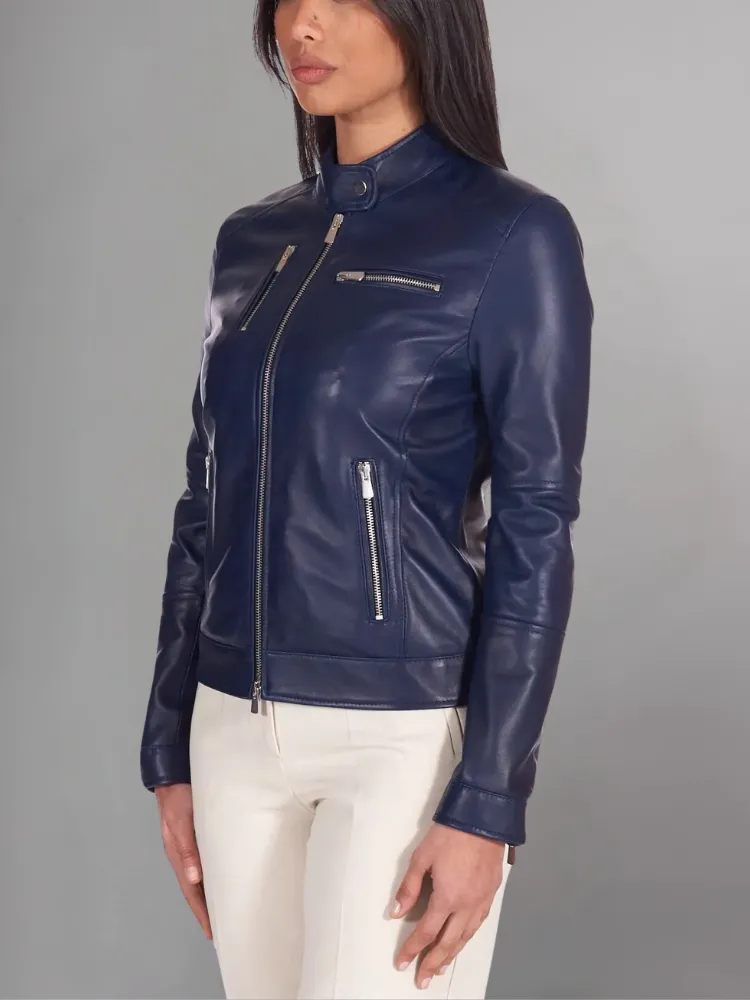 Womens Top Gun Vegan Black Leather Jacket