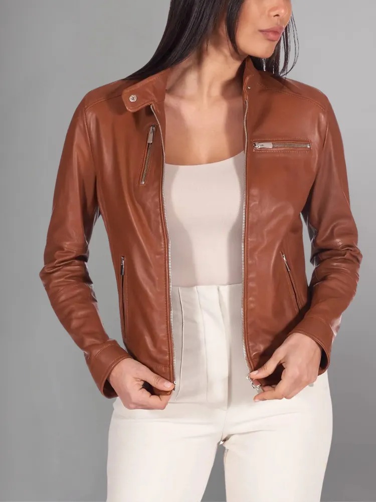 Womens Top Gun Vegan Black Leather Jacket