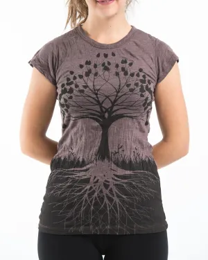 Womens Tree of Life T-Shirt in Brown