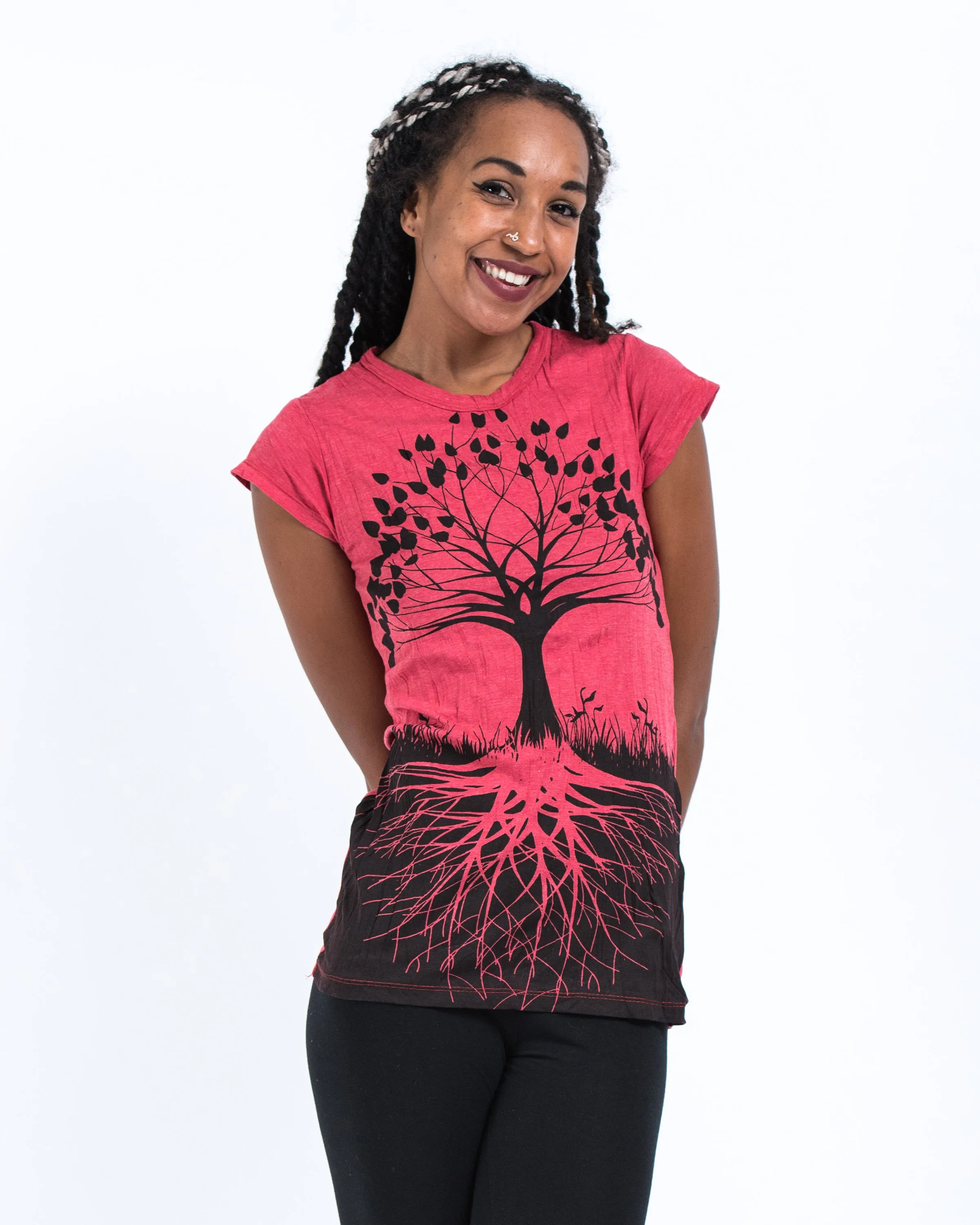 Womens Tree of Life T-Shirt in Red