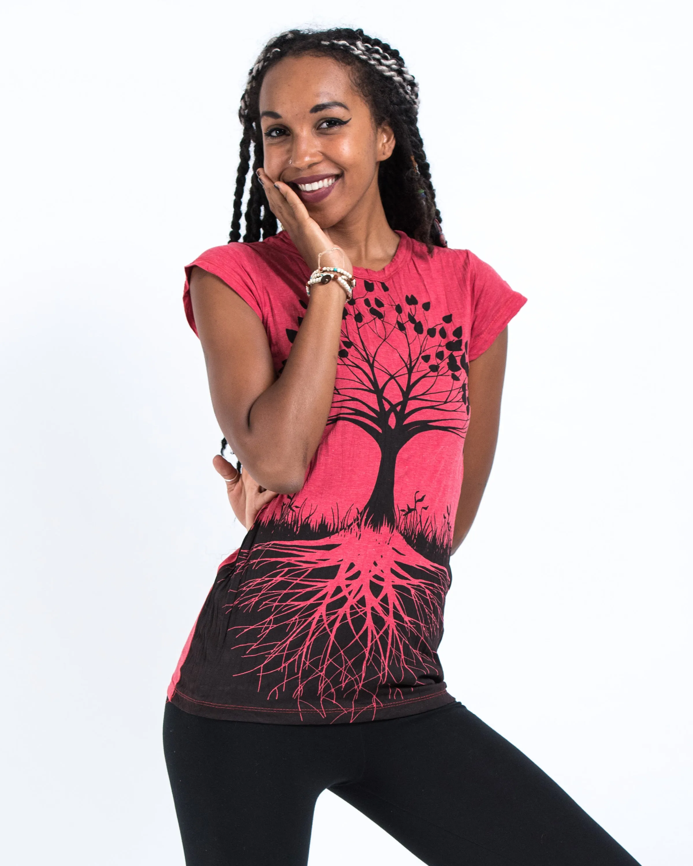 Womens Tree of Life T-Shirt in Red