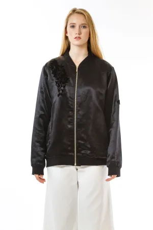 Womens Tufted Silk Bomber