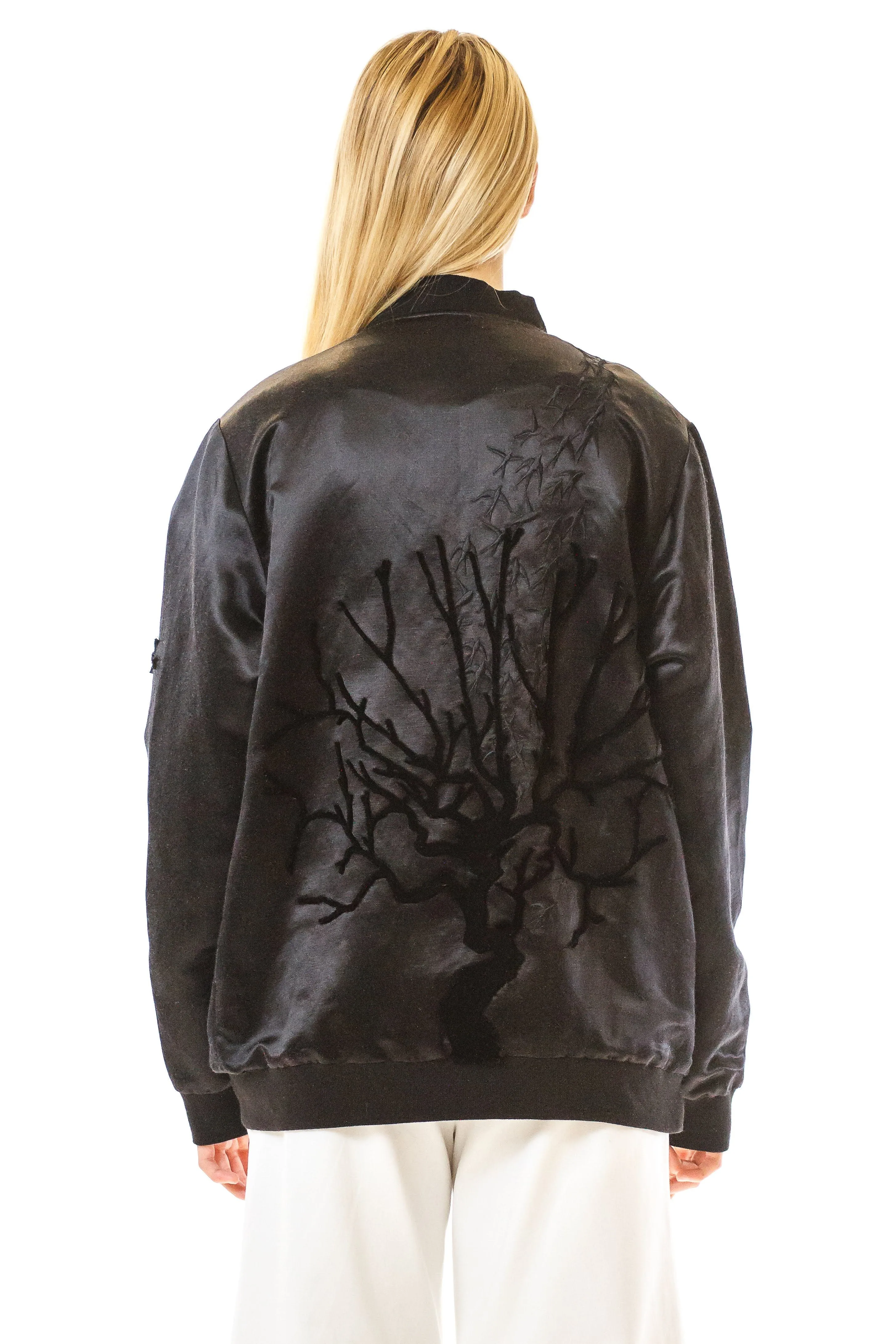 Womens Tufted Silk Bomber