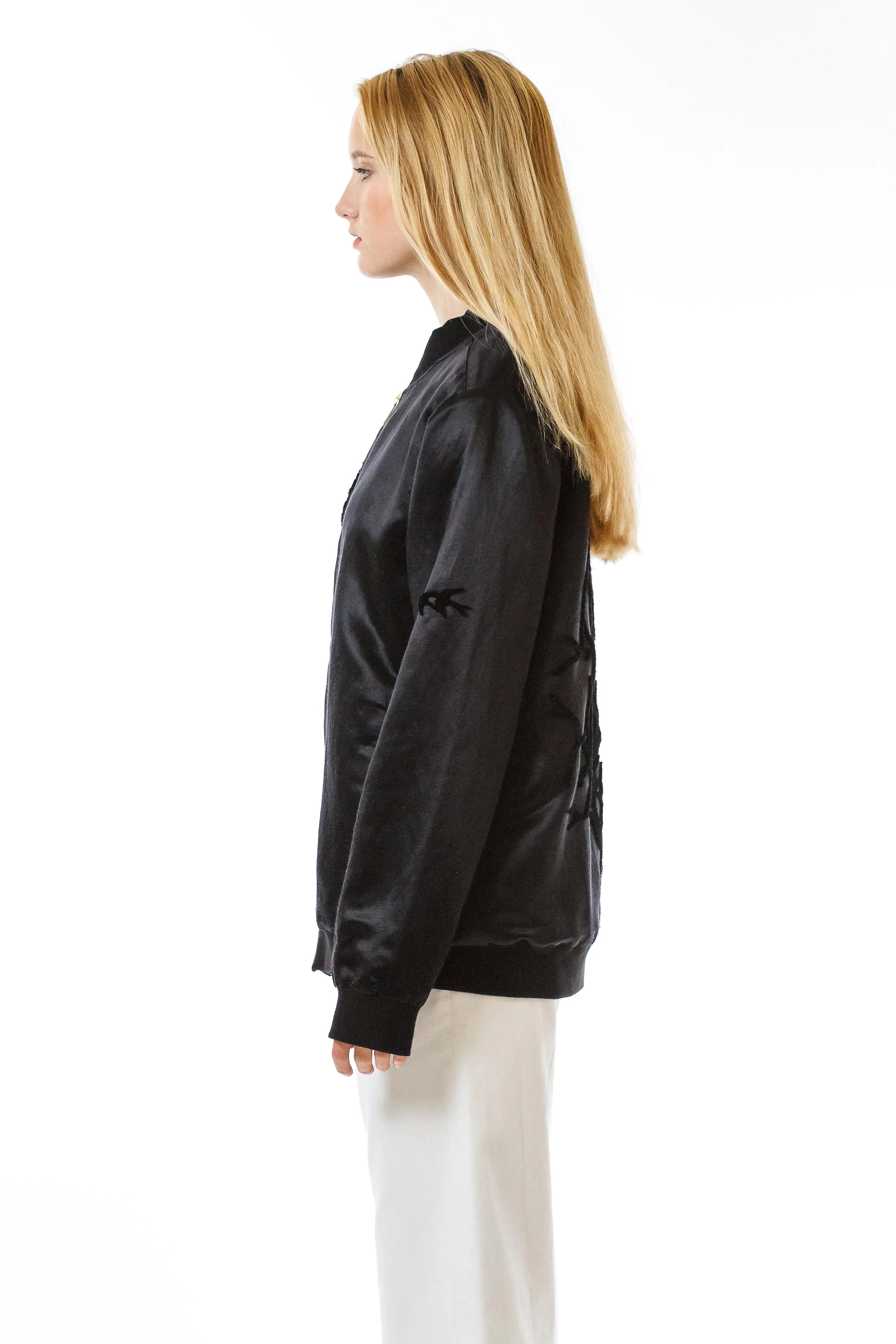 Womens Tufted Silk Bomber