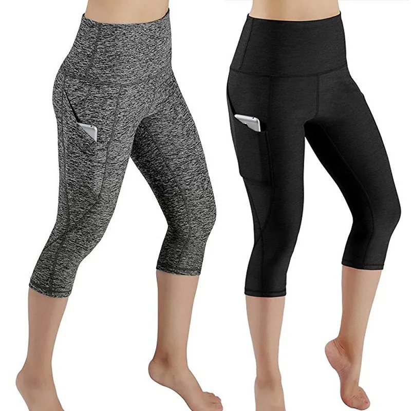 Womens Tummy Control High Waist Yoga Pants with Pockets