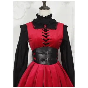 Women's Ultra Wide Belt Steampunk Punk Hollow out Waist Cincher with Buckles