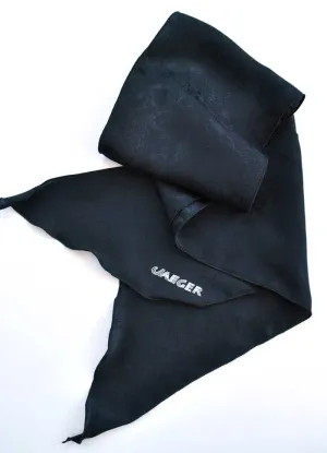 Women's Vintage 70s Jaeger Black Silk Scarf