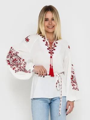 Women's vyshyvanka blouse with a floral pattern