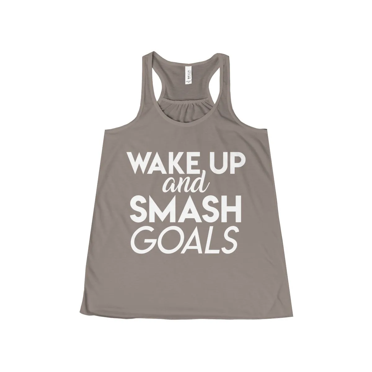 Women's Wake Up and Smash Goals Flowy Racerback Tank