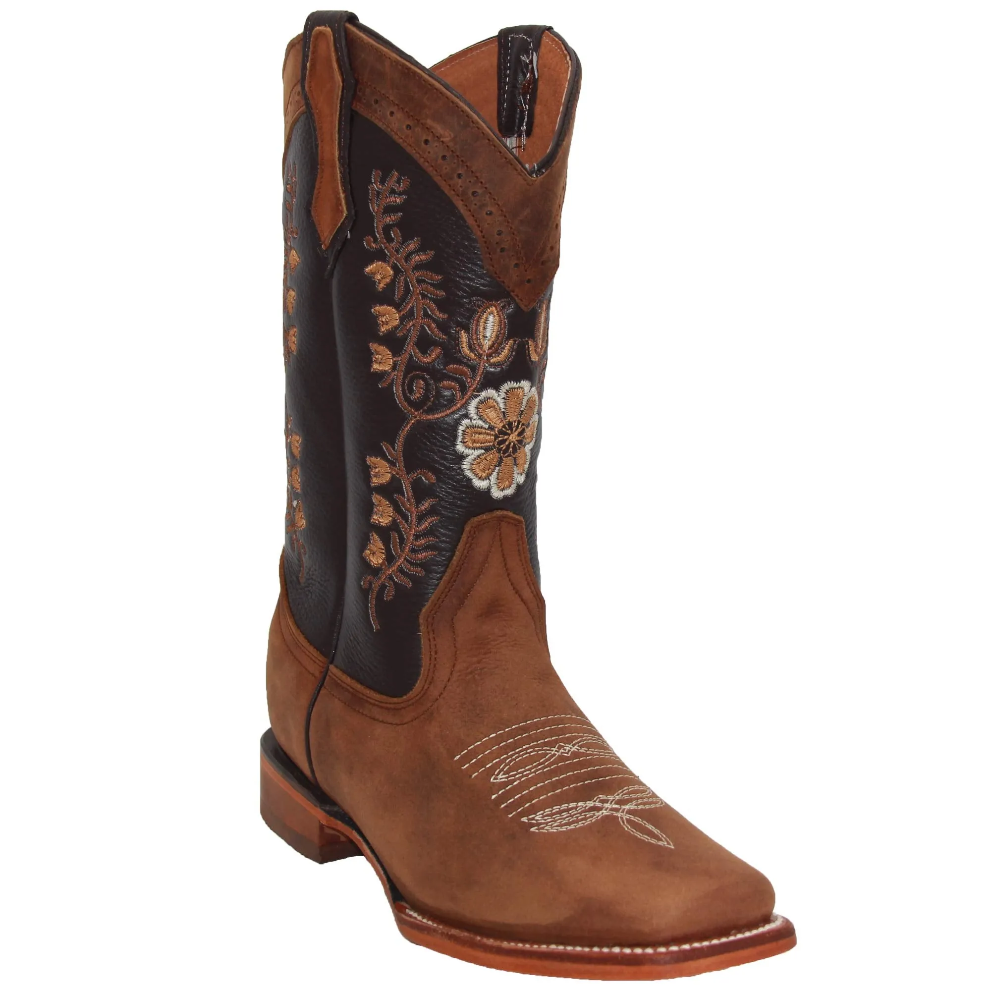 Womens Western Floral Square Toe Cowboy Boot