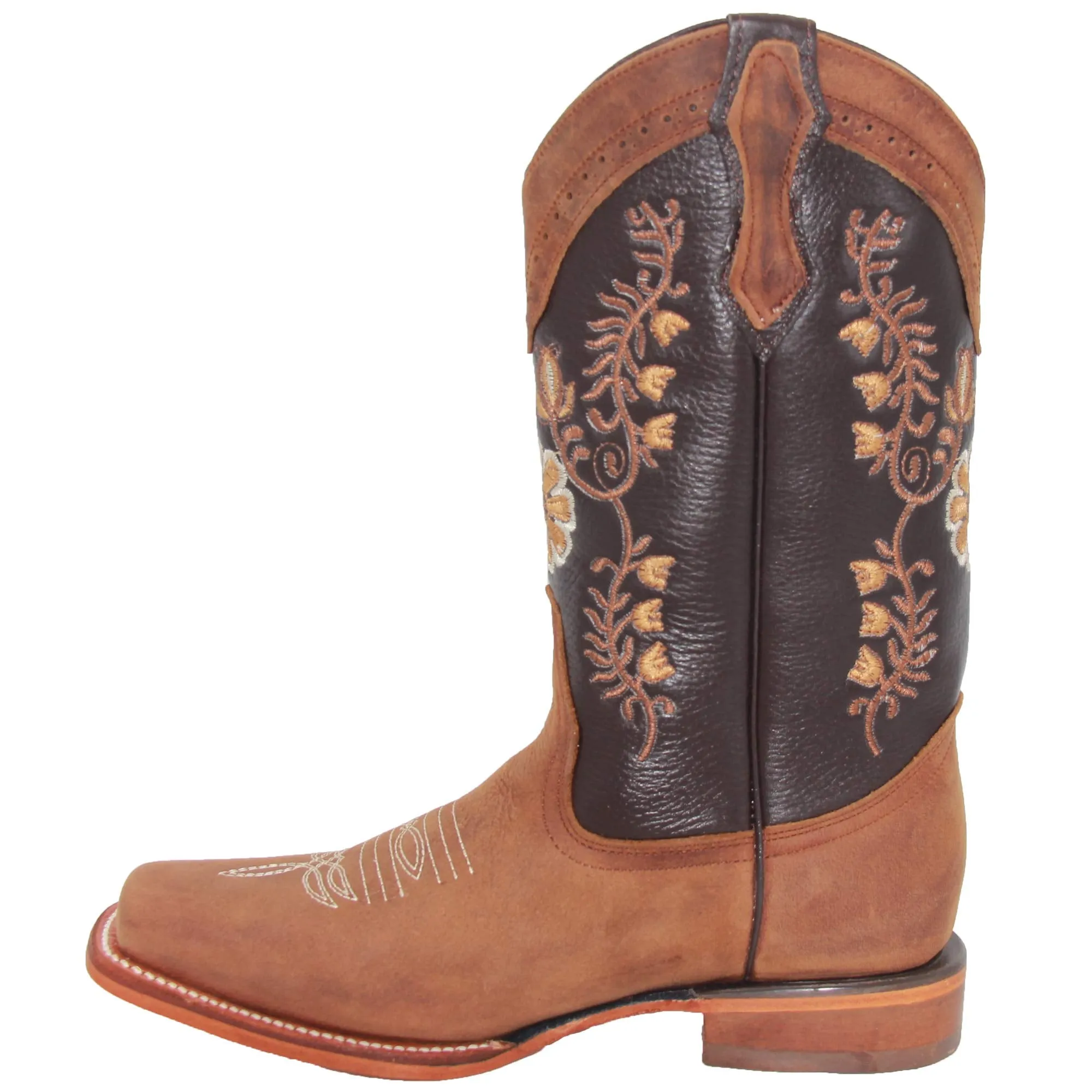 Womens Western Floral Square Toe Cowboy Boot