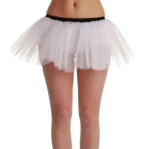 Womens White Net Clubbing Elasticated Waistband Tutu