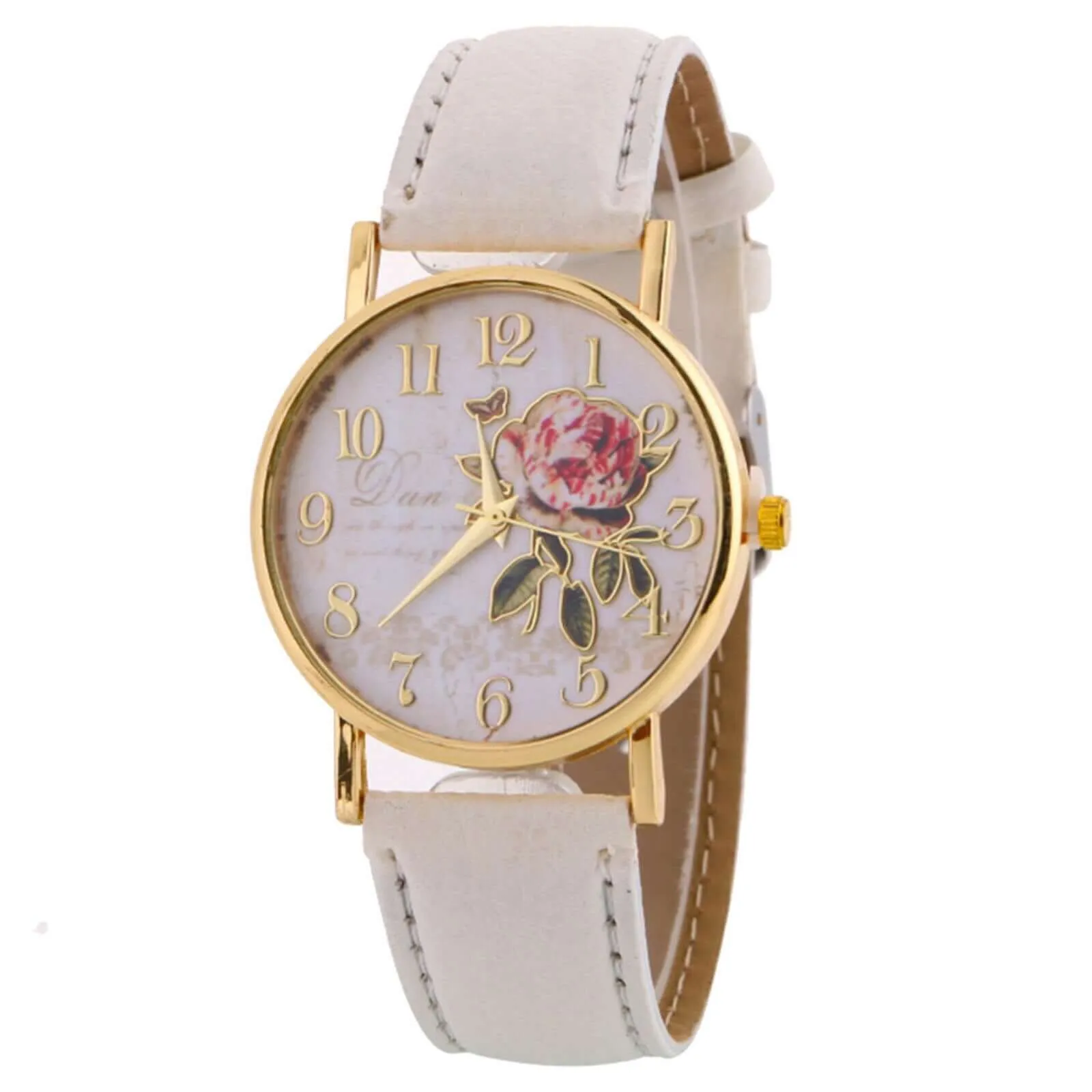 Women's Wristwatches Rose Design Watch Fashion Watch Suit Men And Women For Gift Casual Leather Belt Watches Creative Marble