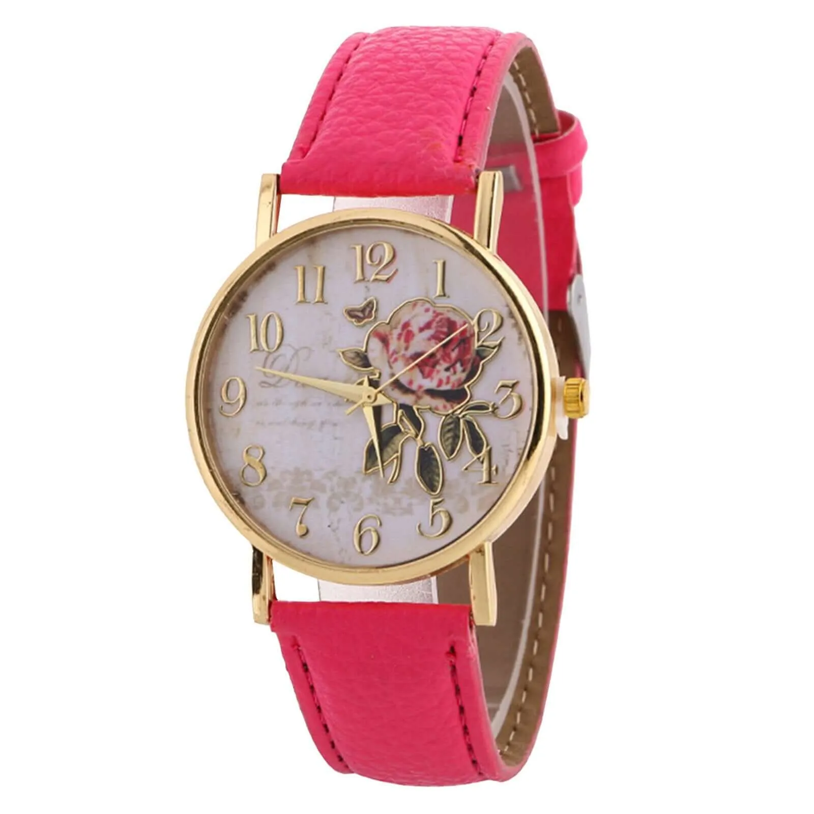 Women's Wristwatches Rose Design Watch Fashion Watch Suit Men And Women For Gift Casual Leather Belt Watches Creative Marble