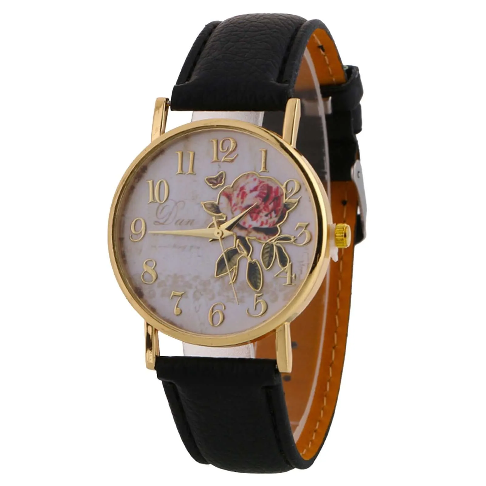 Women's Wristwatches Rose Design Watch Fashion Watch Suit Men And Women For Gift Casual Leather Belt Watches Creative Marble