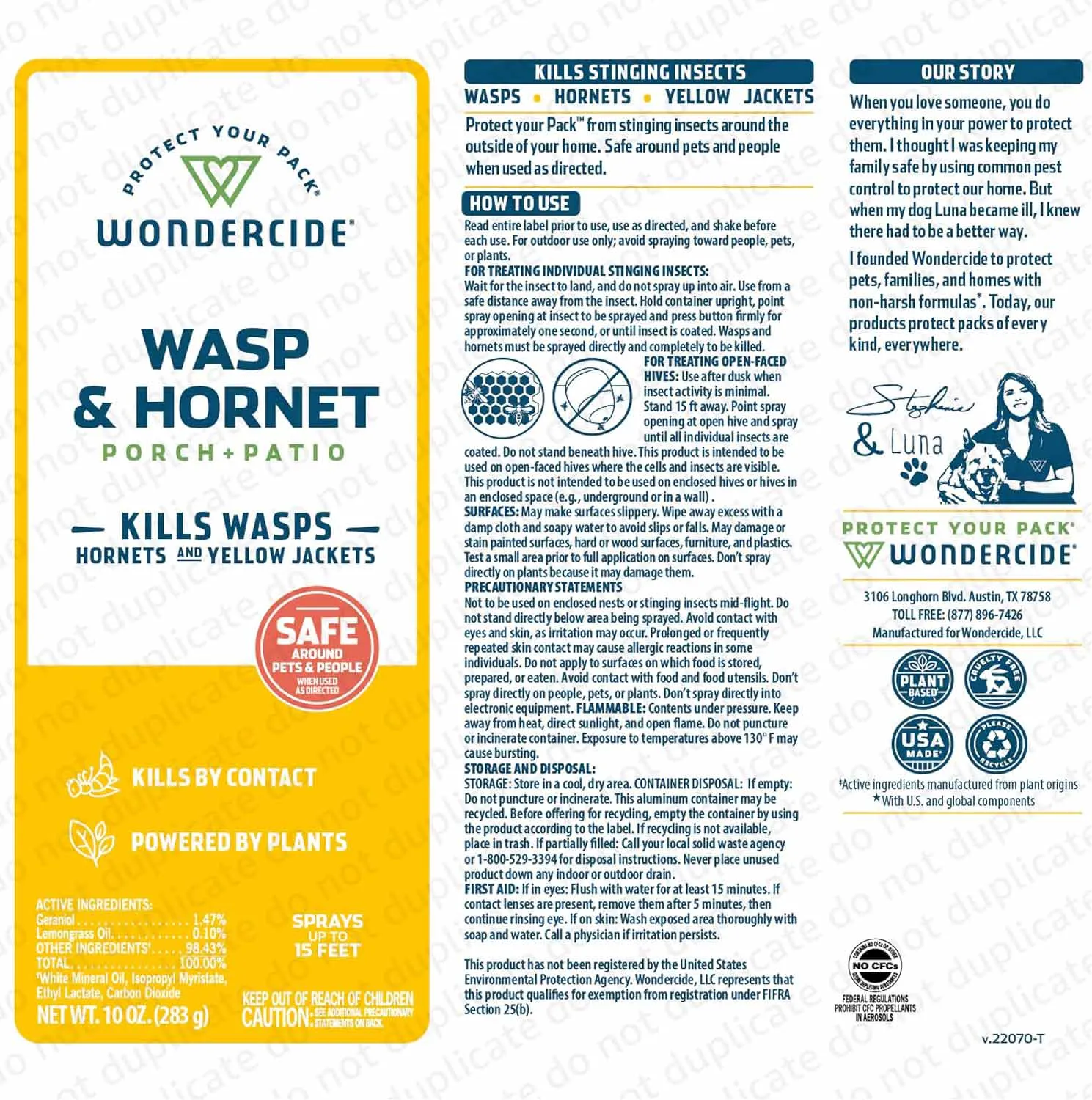 Wondercide Wasp & Hornet Patio   Porch, 10 oz