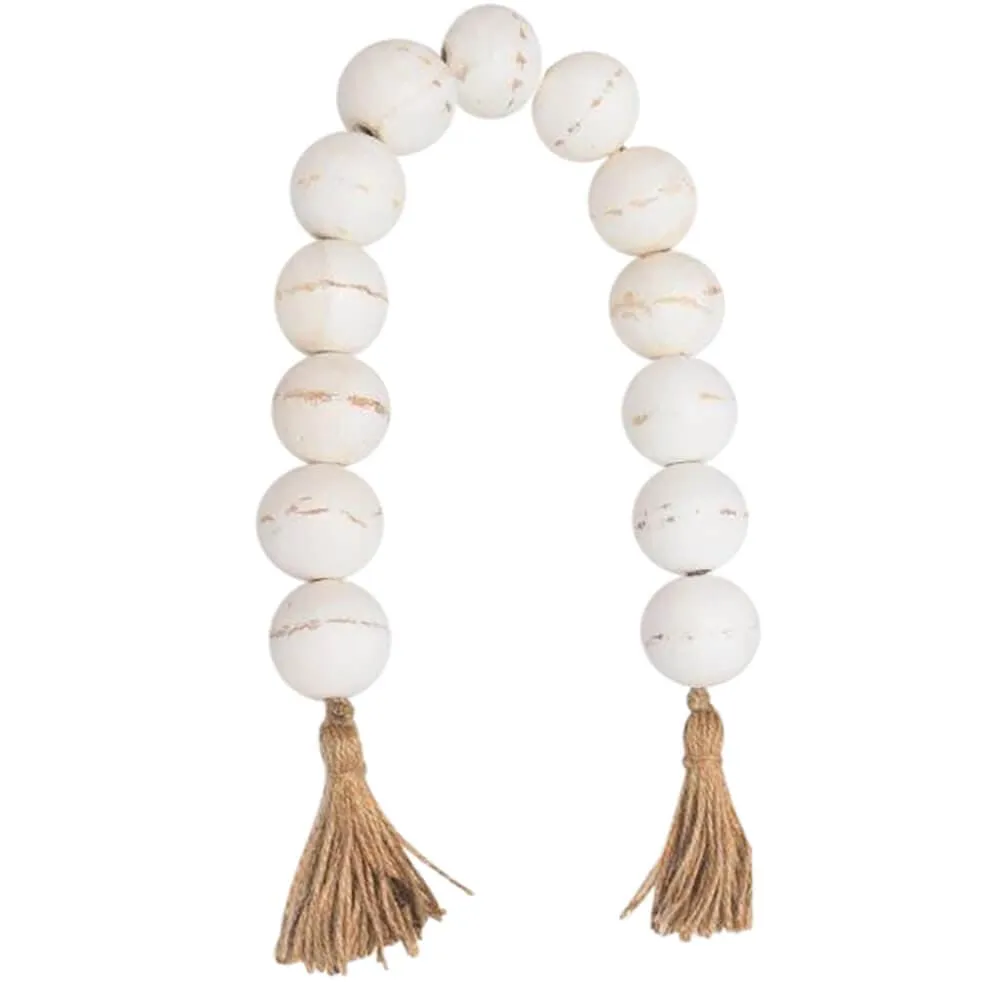 Wood Bead Garland w/Tassel