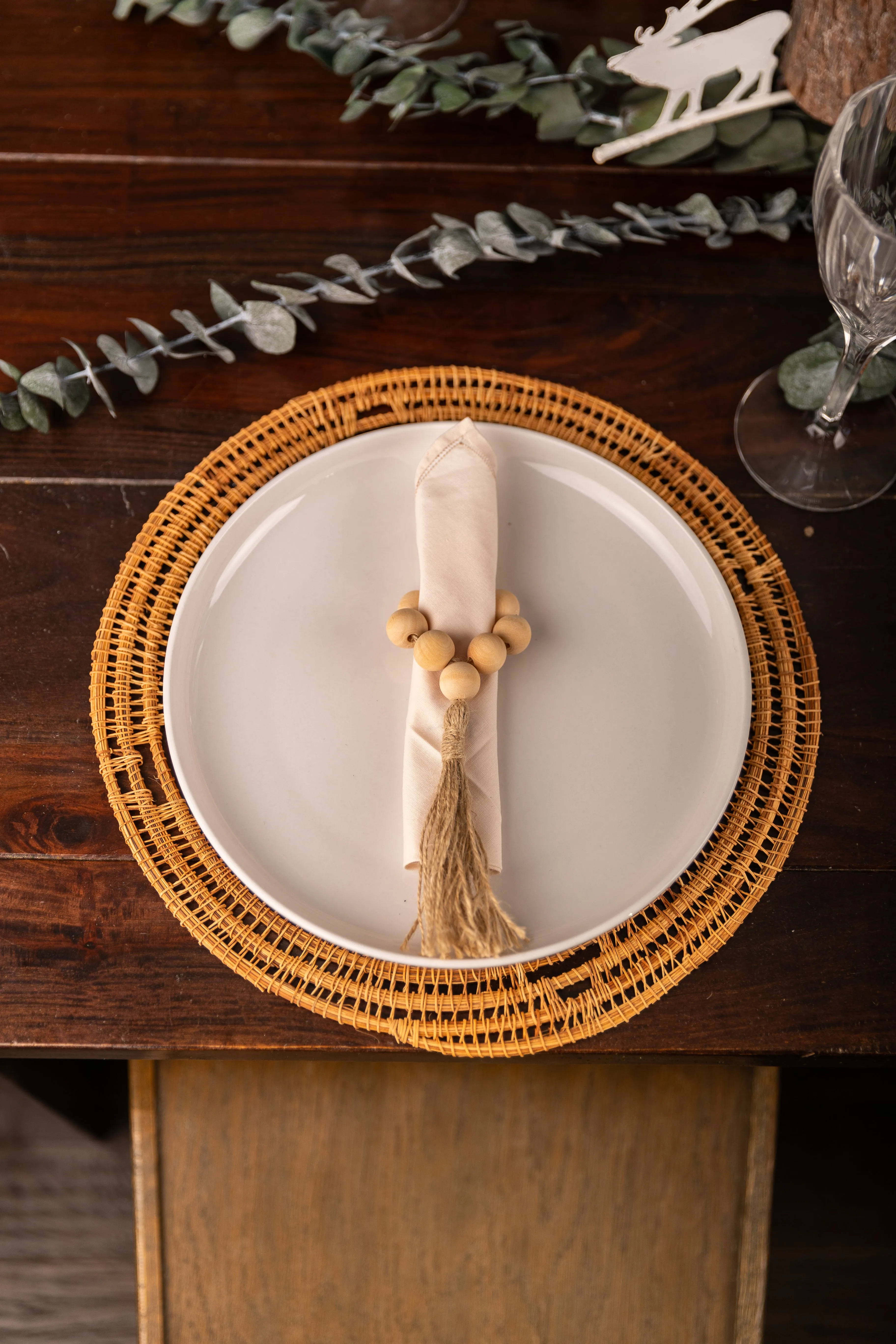 Wood Bead Napkin Ring