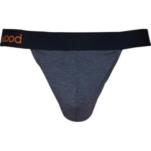 Wood Men's Soft Modal Cotton Blend Thong Charcoal Heather