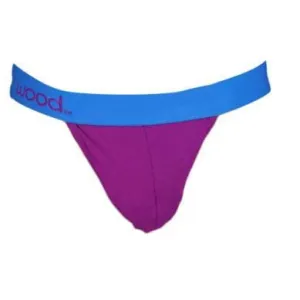 Wood Men's Soft Modal Cotton Blend Thong Grape