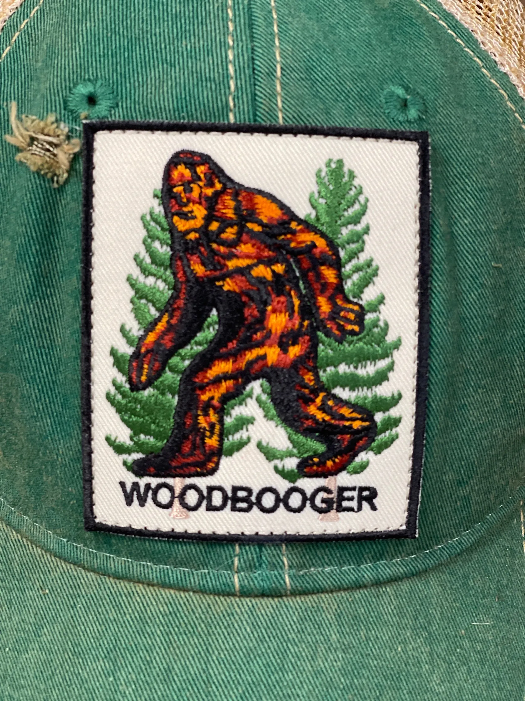 WOODBOOGER Bigfoot Cryptid Series Hat - Distressed Kelly Green Snapback